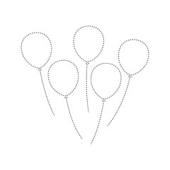 Balloon tracing worksheet for kids