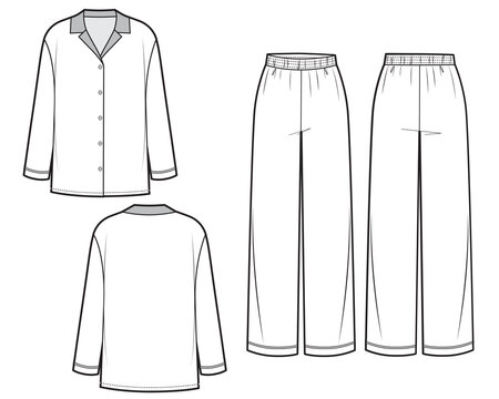 Women pajama sleepwear with shirt and pants