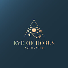 Eye Of Horus Logo on dark background - obrazy, fototapety, plakaty