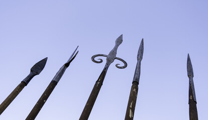Metal medieval spears