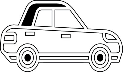 cat  contour isolated on a white background. Side view. bus Vector illustration. children coloring book page  toy 