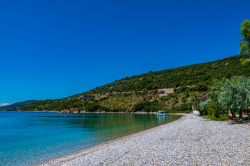 The famous beach of Agios Dimitrios in Alonissos island, Greece