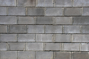 Gray brick wall background. Stone wall texture. Close up