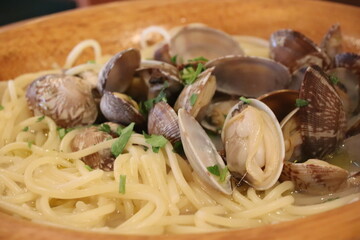 パスタ ランチ あさり  スパゲティ 外食 麺
