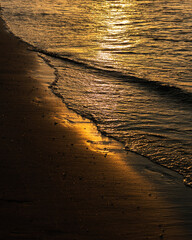 sunset on the beach waves