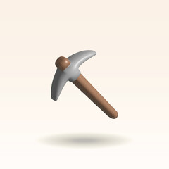 mining hammer vector 3d icon. mining hammer 3d illustration