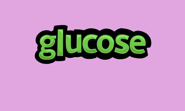 GLUCOSE writing vector design on pink background