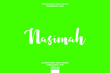 Muslim Female Name Nasimah Vector Bold Text Design