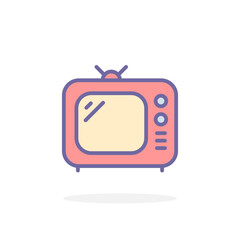 Tv icon in filled outline style.