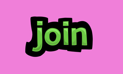 JOIN writing vector design on pink background