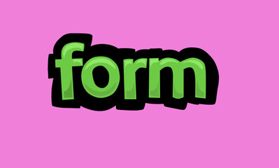 FORM writing vector design on pink background