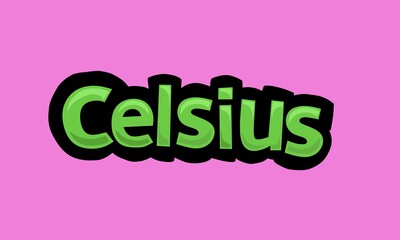 CELSIUS writing vector design on pink background