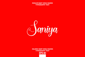 Muslim Female Name Saniya Typescript Design