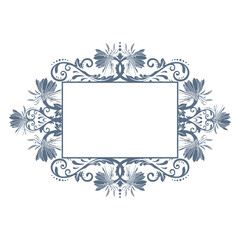 frame with floral ornament, vector artwork