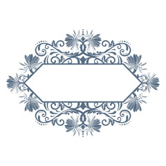 frame with floral ornament, vector artwork