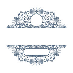 frame with floral ornament, vector artwork