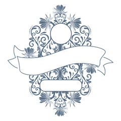 frame with floral ornament, vector artwork