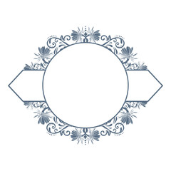 frame with floral ornament, vector artwork