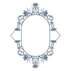 frame with floral ornament, vector artwork