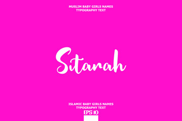 Islamic Female Name Sitarah Brush Calligraphy Text