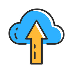 Cloud technology line icon. File upload icon. Data save concept. Vector illustration