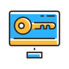 Obraz premium Web page key word line icon. Key target. Line icon