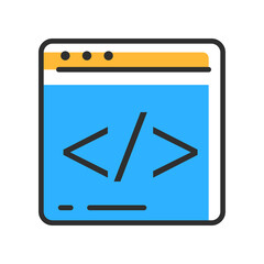 Web development line icon. Web page coding outline style icon. Vector illustration