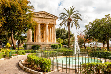 Fototapeta na wymiar Beautiful famous gardens in Valleta, Malta.