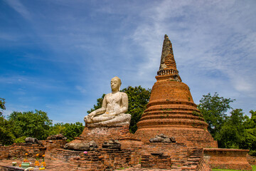 The Buddha statue in Wat Worachettharam, which means "temple of sublime elder brother". It is an ancient temple in Ayutthaya Thailand.