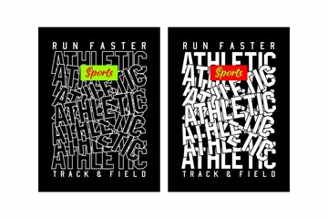 Athletic typography design for t shirt print