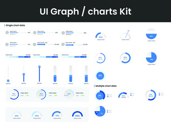 UI Graph and charts Kit elements for mobile or website 