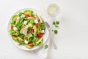 Chicken salad avocado feta