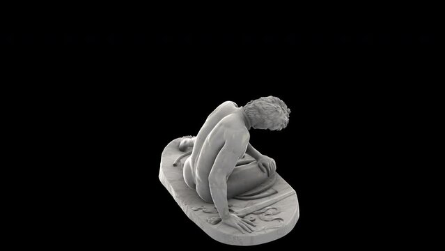 The_Dying_Gaul - Rotation loop - 3d animation model on a black background