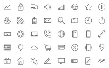 set of thin line icons