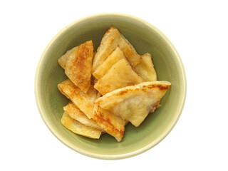 Deep-fried dumplings with pork White background Isolated.