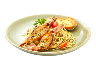 Spaghetti with shrimp