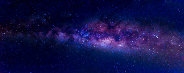 Milky way galaxy with star dust and cosmic space and deep night sky planet background. with noise