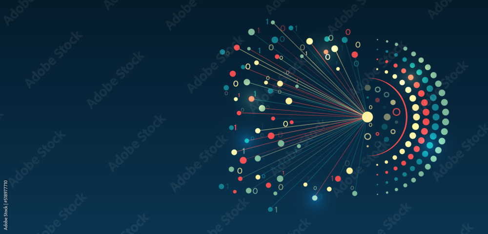 Aufkleber Sorting a large amount of data on a dark background. Structuring the flow of information. Data analytics concept. Futuristic file organized.