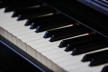 piano keys close up