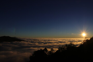 sunset over the mountains
