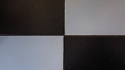 Black and white floor tiles!