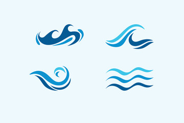 Wave water sea design logo. Simple element. Vector illustration