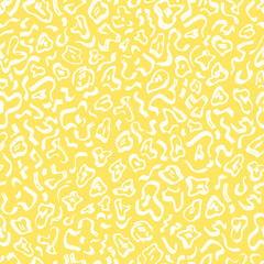 Abstract hand-drawn organic shapes seamless pattern.  Bicolor texture made with stylized spots and marks. Illustration for background, wallpaper, packaging, greeting card design, home decor, textile
