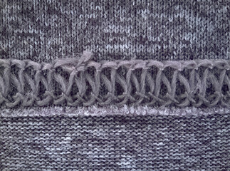 Overlock stitch knitted fabric
