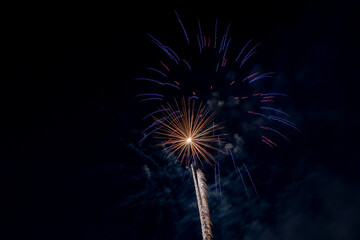 Fireworks in a dark sky