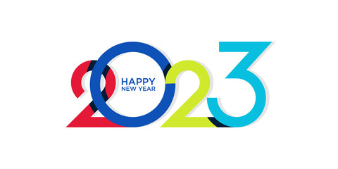 new year logo design 2023 with colorful numbers