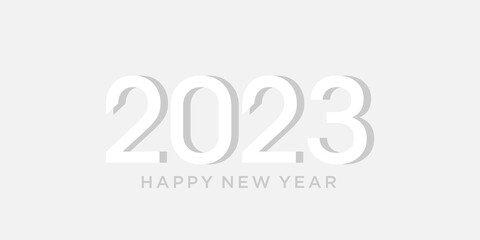 simple modern new year 2023 logo design in white color