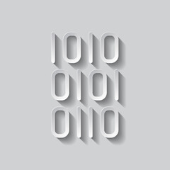 Coding simple icon vector. Flat design. Paper style with shadow. Gray background.ai
