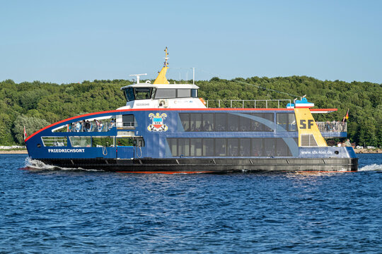 KIEL, GERMANY - JUNE 11, 2022: SFK passenger ship FRIEDRICHSORT in the Kiel Fjord