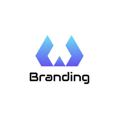 Initial Letter w gradient colorful monogram Logo